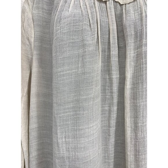 Zac & Rachel Woman Plus Size Tunic Top 2X Crochet Yoke Blouse Beige Blouse New - Picture 5 of 11